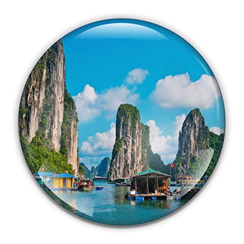 Halong Bay Vietnam Paperweight in Gift Box, 3 Inch Crystal Dome, Perfect for House Warming Gift