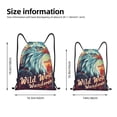 thumbnail image 5 of Yiaed Western Style Bald Eagle Print Drawstring Bags Drawstring Backpack Bulk String Back Pack Gym Sport Bag-Medium, 5 of 5