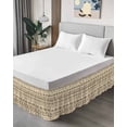 thumbnail image 4 of Abstract Boho Wrap Around Bed Skirts for King Bed 18" Drop,Bed Skirt with Adjustable Elastic Belt Dust Ruffle Bed Valance for Bedroom Hotel Modern African Ethnic Geometric Beige Bed Frame Cover, 4 of 7