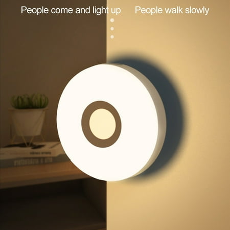 

meijuhuga 1 Set LED Bedside Lamp High Sensitivity Wide Sensing Angle Glare Free Always-on Function Color Temperature Adjustable Intelligent Human Body Induction LED Night Lamp for Home