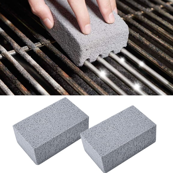 Walbest 2 Pack BBQ Grill Cleaning Brick Block Barbecue Cleaning Stone BBQ Racks Stains Grease Cleaner BBQ Tools Kitchen Gadgets