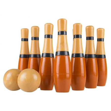 Hey! Play! - Wooden Lawn Bowling Game - Red/Gray