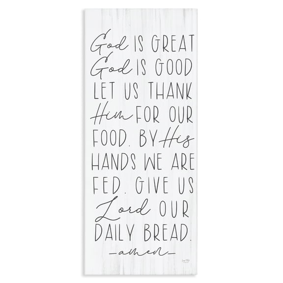Stupell Industries Traditional God Is Great & Good Canvas Art, 10 x 24, by Lux   Me Designs