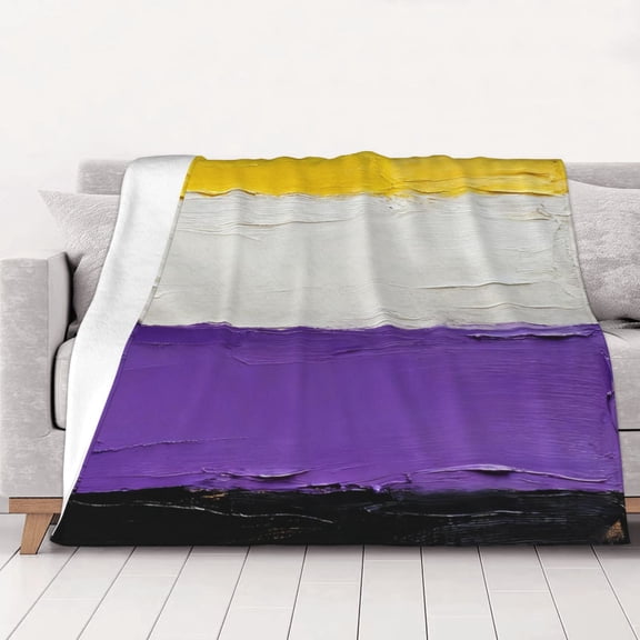 Non-Binary Pride Flag Throws Blanket Fleece Soft Cozy Warm Plush for Travel Chair Bedroom Living Room Sofa 60"x50"