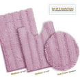 thumbnail image 2 of SAYFUT Chenille 3 PC Bath Mat Set Extra Soft Absorbent Medium Contour Toilet Lid Cover, 2 of 8