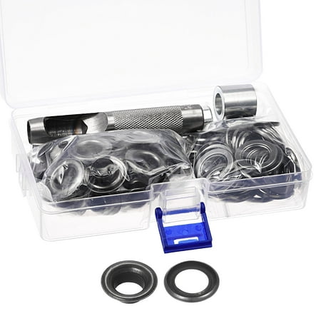 

Grommet Tool Kit 50 Sets 1/2 Copper Grommets Eyelets with 3pcs Install Tools 12mm Inside Dia. Dim Gray