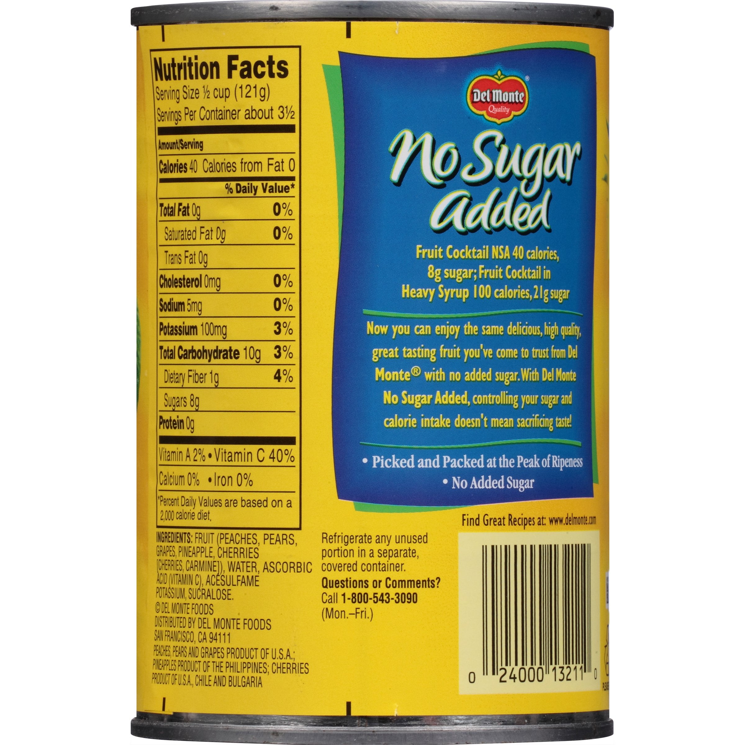 canned fruit nutrition label