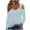 Light Blue, variant on GigrtiJin Women Tops Dressy Casual Long Sleeve off the Shoulder Oversized Shirts Fashion Spring Solid Color Blouse