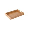 thumbnail image 2 of Ke1Clo Bamboo Serving Tray, Rectangular Wooden Tray with Handles, Rustic Tea Tray for Breakfast, Coffee Table, Hotel Restaurant Platter, 2 of 7