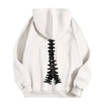 thumbnail image 4 of Halloween Sweatshirt for Women Zip Up Hoodie Oversized Streetwear Skeleton Graphic Pullover Casual Sweatshirt Outerwear for Daily Leisure White L, 4 of 5