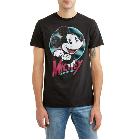 Mickey Mouse Men's Happy Mouse Short Sleeve Graphic T-Shirt,up to Size