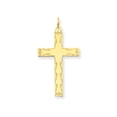 thumbnail image 1 of 14K Yellow Gold Charm Pendant Themed 32 mm 17 Laser Designed Cross, 1 of 2