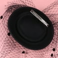 thumbnail image 4 of Soimiss 1Set Women Accessory Black Pillbox Hat with Veil Workmanship Hair Accessory, 4 of 6