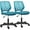 Turquoise, variant on Yaheetech 2pcs Adjustable Armless Office Chair Mid Back Swivel Chair , Black