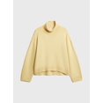 thumbnail image 6 of Women High Neck Sweater Chunky Long Sleeve Knitted High Low Hem Trendy Fall Winter Jumper Blouse Lemon Yellow L, 6 of 8