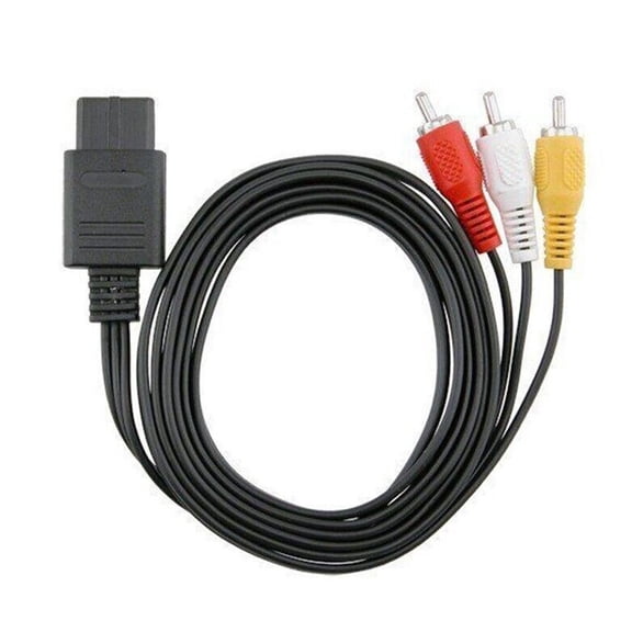6FT General AV Video Composite Cable, Dock interface to RCA TV Audio Video Stereo Cable Cord for N64 SNES Gamecube