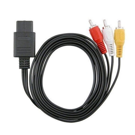 6FT General AV Video Composite Cable, Dock interface to RCA TV Audio Video Stereo Cable Cord for N64 SNES Gamecube