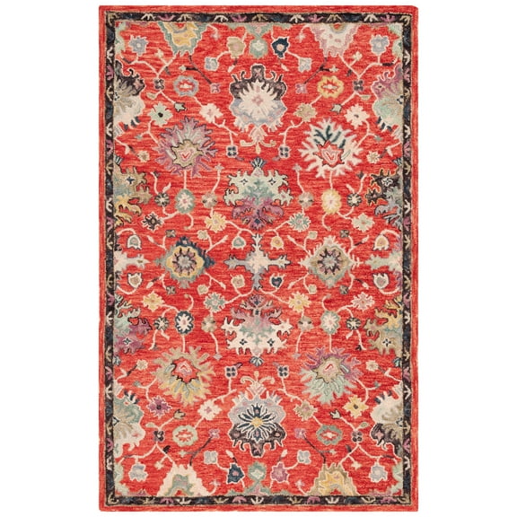 SAFAVIEH Blossom Jessamine Floral Area Rug, Red/Ivory, 8' x 10'