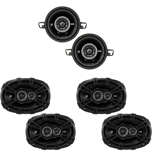 Kicker Compatible with Ram Crew Cab Truck 2012 & Up DSC69304 6x9, DSC354 3.5 Inch Speaker Bundle