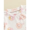 thumbnail image 6 of CIYCuIT Toddler Little Girls Cute Shorts Sets Flower Print Short Sleeve T-shirt + Elastic Waist Shorts 2Pcs 6M 12M 18M 24M 3T 4T Kids Casual Short Pants Sets, 6 of 9