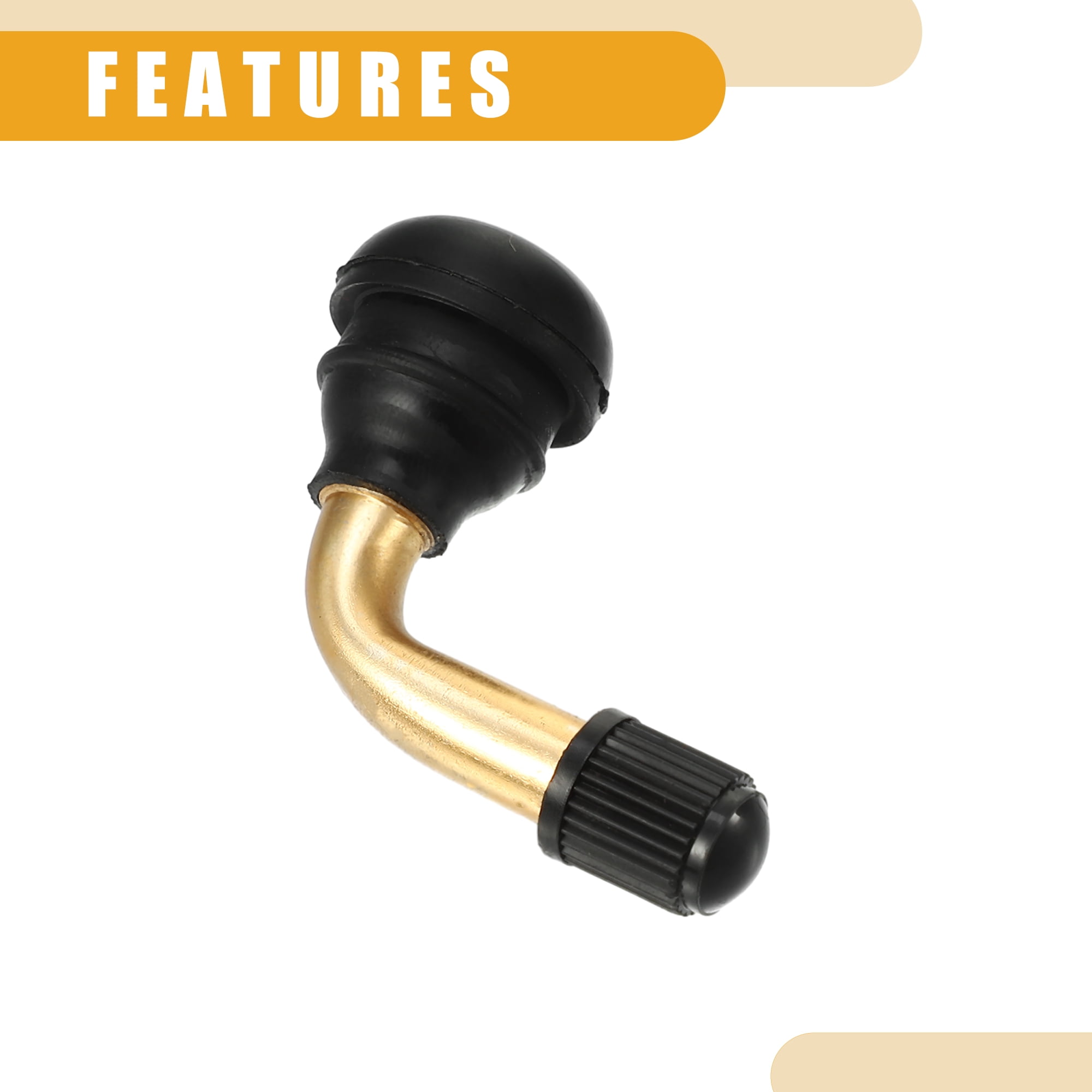 Unique Bargains 12 Pcs Universal Tubeless Tire Valve Stem - Stainless Steel Gold Tone