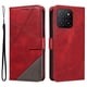 thumbnail image 1 of For Honor X5b X5b Plus Leather Case Geometric Line Wallet Phone Cover - Black, 1 of 5