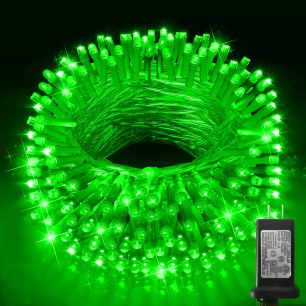 Cadena de luces Knonew para exteriores, 99 pies, 300 LED, verdes, impermeables