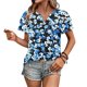 thumbnail image 3 of Camisas de Cuello de Tripulación de Manga Corta para las Mujeres Plisado Mangas de Ruffle, Cuello Redondo Casual Primavera Y Blusa de Verano, 3 of 7
