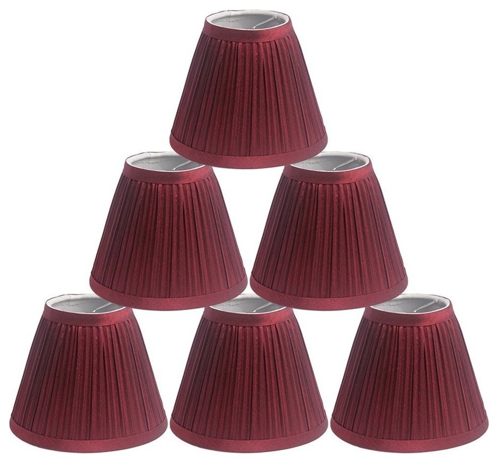 Urbanest Chandelier Lamp Shade, 3x6x5", Burgundy, Set of 6