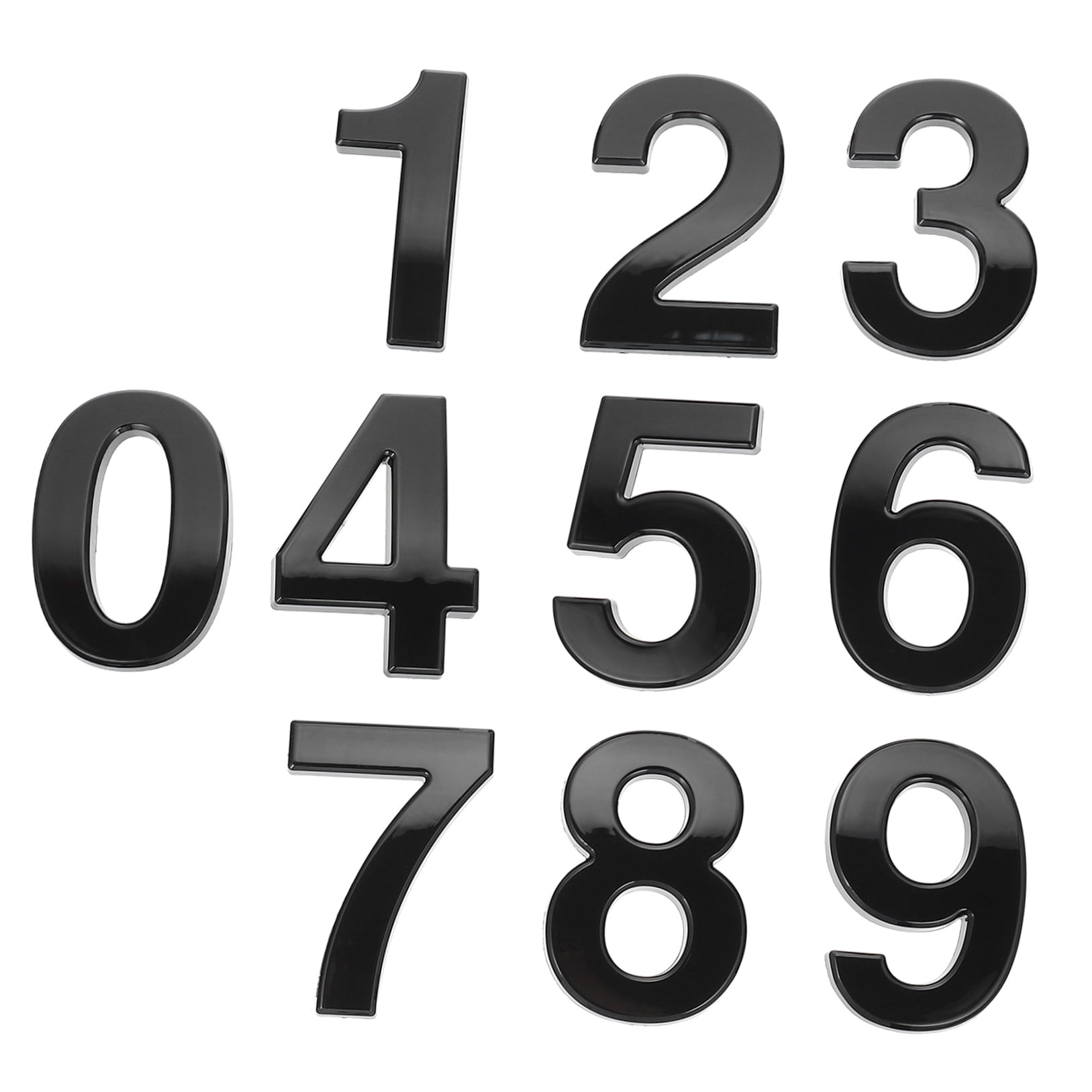 WHAMVOX Black Self Adhesive ABS Plastic House Numbers for Decor Durable Waterproof 09