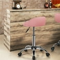 thumbnail image 7 of Yaheetech Height Adjustable Rolling Salon Stool Swivel Spa Massage Manicure Tattoo Facial Stool, Pink, 7 of 7