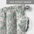 thumbnail image 3 of Turquoise Farmhouse Kitchen Valances for Windows, Vintage Flower Leaf Botanical Plant Bathroom Window Valances 42x18 Inch Rod Pocket Window Treatments Valance Curtains for Living Room Bedroom Decor, 3 of 9