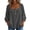Gray, variant on 3/4 Sleeve Linen Shirts for Women Square Neck Button up Shirt Lightweight Casual Loose Summer Peasant Blouses
