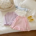 thumbnail image 5 of UAYOTSE Girls Long Sleeve Crew Neck Top with Hem Ruffle Trim, Kids Soft Solid Color Casual Fall Everyday Blouse Size 4-5 Years, 5 of 9