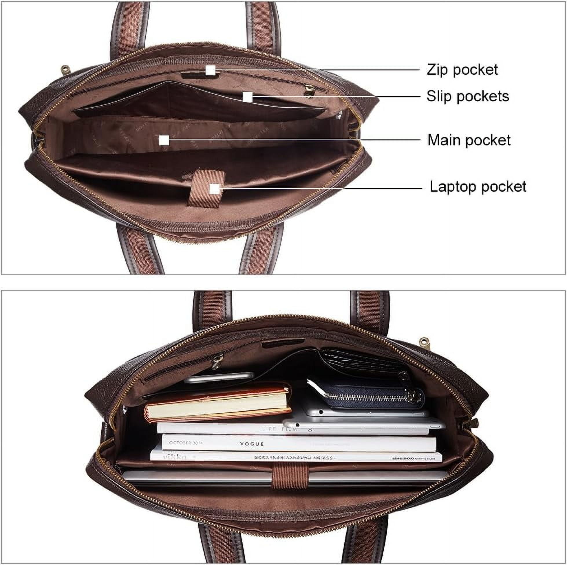Leather Briefcase Handbag Messenger Business Bags for Men