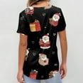 thumbnail image 6 of Garbnen Scrub Tops for Women Merry Christmas Fitted Scrub Tops Women Stretchy Short Sleeve V Neck Santa Claus Print Nurses Working Uniforms with Pockets, 6 of 6