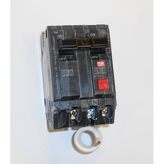GE THQL2120GFT Plug-in Mount Type THQL Feeder Self-Test Ground Fault Circuit Interrupter 2-Pole 20 Amp 120/240 Volt AC