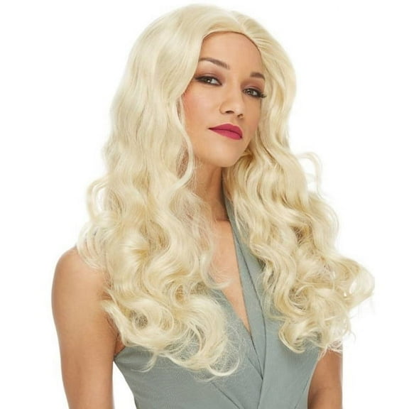Showgirl Deluxe Wig Color Blonde - Sepia Costume Wigs Long Wavy Mid Back Length 70s Woman Ladies Witch