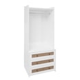 thumbnail image 6 of YIYADO Wardrobe with 3 Drawers High Wardrobe Wardrobe with Rattan for Living Room, Bedroom Storage Cabinet, 6 of 6