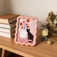 thumbnail image 5 of Scalloped Picture Frames with Floral Design, Cute Curved Wavy Aesthetic Picture Frames for Wall Desktop Display Home Decor Family Friends Wedding Graduation Gifts, Pink, 5 of 5