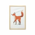 thumbnail image 1 of Fox Wall Art with Frame, Coyote Walking Happy Graphic on Plain Background, Printed Fabric Poster for Bathroom Living Room, 23" x 35", Champagne Burnt Orange, by Ambesonne, 1 of 2
