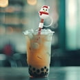 thumbnail image 4 of EUDIDV Christmas Products Christmas Straw Cap Christmas Reindeer Snowman Cup Straw Cap Christmas Straw Stopper Straw Cap Reusable Straw Cap Festive Supplies, 4 of 6
