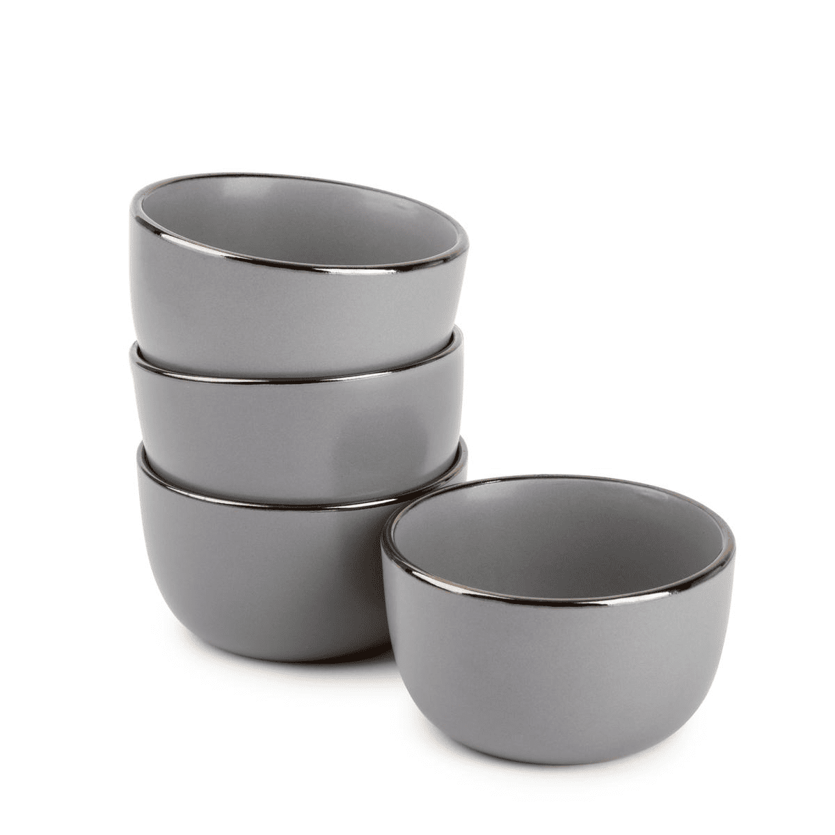 Thyme & Table Servware Gray Ava Stoneware Round Bowls, 4 Pack