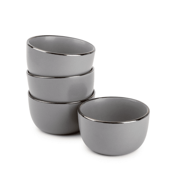 Thyme & Table Servware Gray Ava Stoneware Round Bowls, 4 Pack