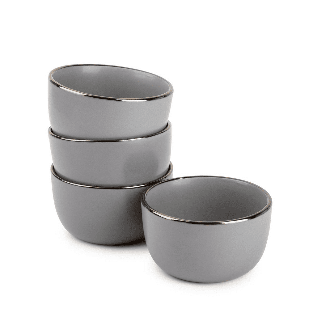 Thyme & Table Servware Gray Ava Stoneware Round Bowls, 4 Pack