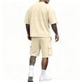 thumbnail image 4 of Mens Short Sets 2 Piece Outfits - Casual Summer Short Sleeve Sweatsuits Sets for Men with Cargo Pocket, 4 of 5