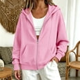thumbnail image 6 of GILIGEGE Womens Zip Up Hoodie,Y2K Hoodies Casual Sweatshirts Plus Size Plain Hooded Long Sleeve Fall Oversized Sweatshirts Spring Winter Jackets with Pockets 2026,Lightweight Outwear Pink S, 6 of 6