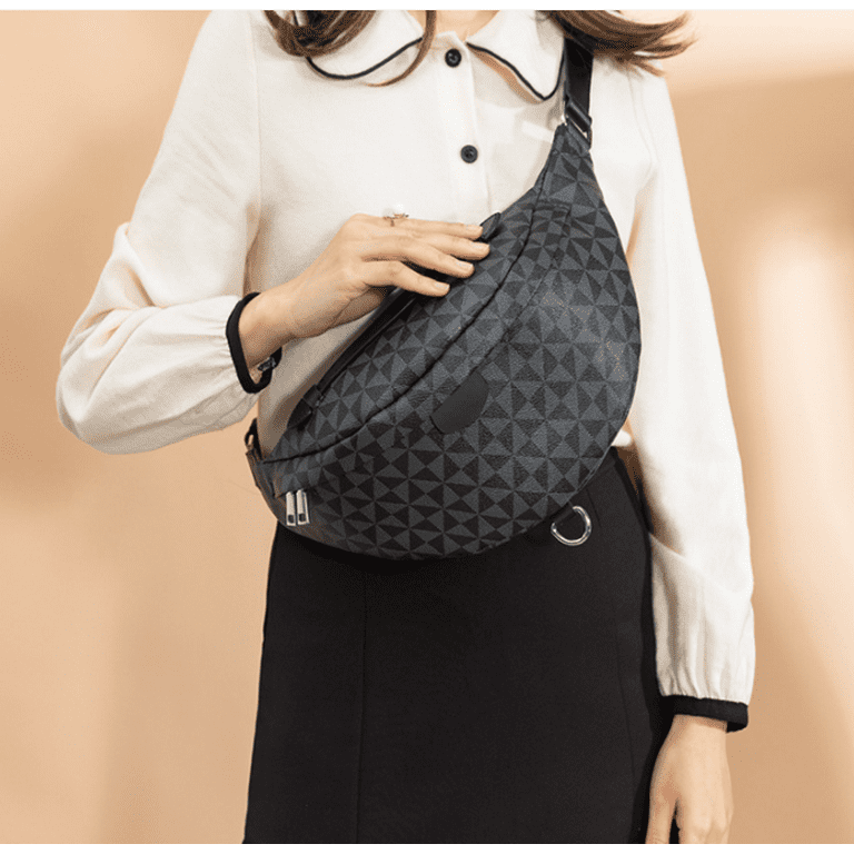 LUXUR Fashion Men Women Bags Belt Bag Checkered Packs Crossbody Pack Bum  Bags,Sling Packs ,Travel Sport Checkered Belt Bags Waist Bag Black Checkered
