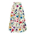 thumbnail image 5 of Women's Flowy Flared Ruffle Hem A-Line Maxi Skirts with Elastic Waist, Elegant Tiered Layer Boho Long Skirts, Floral Print for Summer,Multicolor,Size S, 5 of 5
