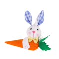 thumbnail image 2 of Conejito de Pascua con zanahoria como decoración de Pascua para el dormitorio del jardín. Orejas de conejito azul, 2 of 9